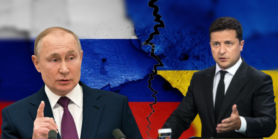 Vladamir+Putin%2C+President+of+Russia%2C+declared+war+on+Ukraine.+Volodymyr+Zelensky%2C+President+of+Ukraine%2C+is+determined+to+fight+back.