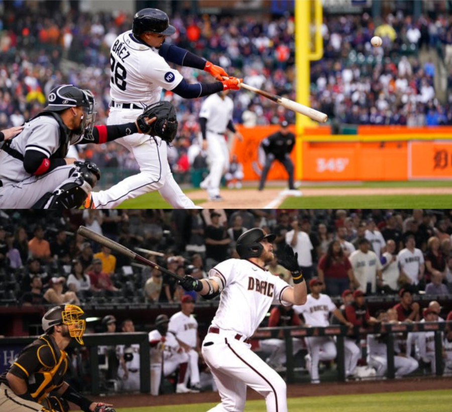 Javier Baez (top) and Seth Beer (bottom) get game-winning hits for their teams on Opening Day.