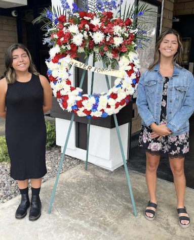 Alana Hernandez (left) and Angelina Hernandez (right) at Station 66 during the 9/11 memorial last month.