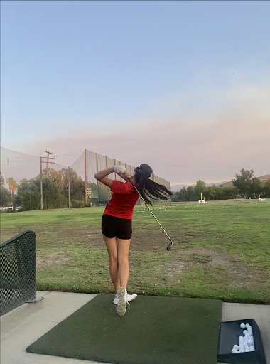 Jamie Park (12) practicing at the range.