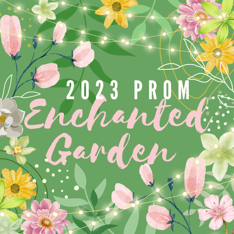 Students get excited in anticipation as the announcement of an enchanted garden is the theme of 2023 prom. 