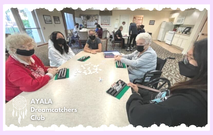 Senior+citizens+at++retirement+community+Oakmont+of+Chino+Hills+teach+members+of+the+Ayala+Dreamcatchers+Club+to+play+Rummikub.+The+Dreamcatchers+Club%2C+started+by+Lillian+Wu+%2811%29%2C+gives+students+a+chance+to+connect+with+hopsice+patients+and+seniors+in+the+community.+
