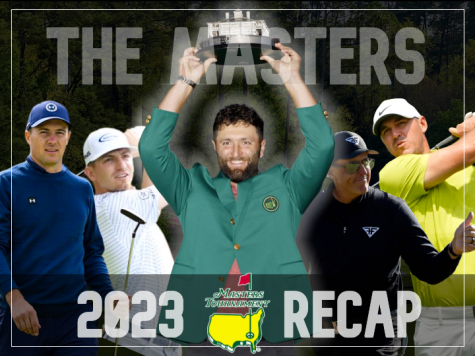 On April 9, Jon Rahm is declared the 2023 Masters champion. [from left to right] Golfers Jordan Spieth, Sam Bennett, Phil Mickleson, and Brooks Koepka also compete in the Masters, hoping to secure a major win.