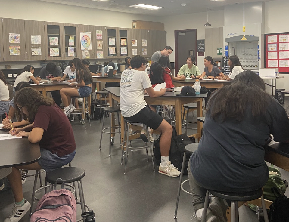 Freshmen in Mr. Gibson’s 5th period Honors Biology class prepare for their upcoming exam. These students had just taken the Unit 0 Exam and instead of dwelling on the past, students are focused on what the next exam will hold.