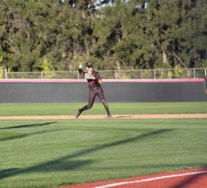 Sophomore Elijah Duarte fields a ground ball to second base in the top of the sixth inning, a half inning before they cut the lead from 3-0 to 3-2. Unfortunately, Ayala was unable to fully overcome their early deficit.