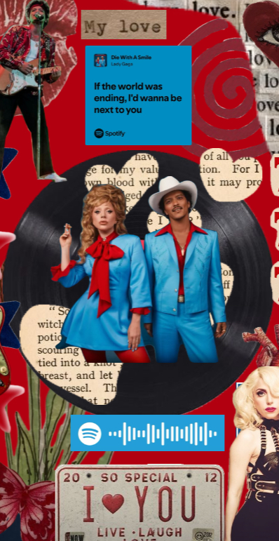 This week's song spotlight is "Die With A Smile," a collaboration between Bruno Mars and Lady Gaga. Released on August 16, 2024 it peaked at number one on Billboard Global 200.