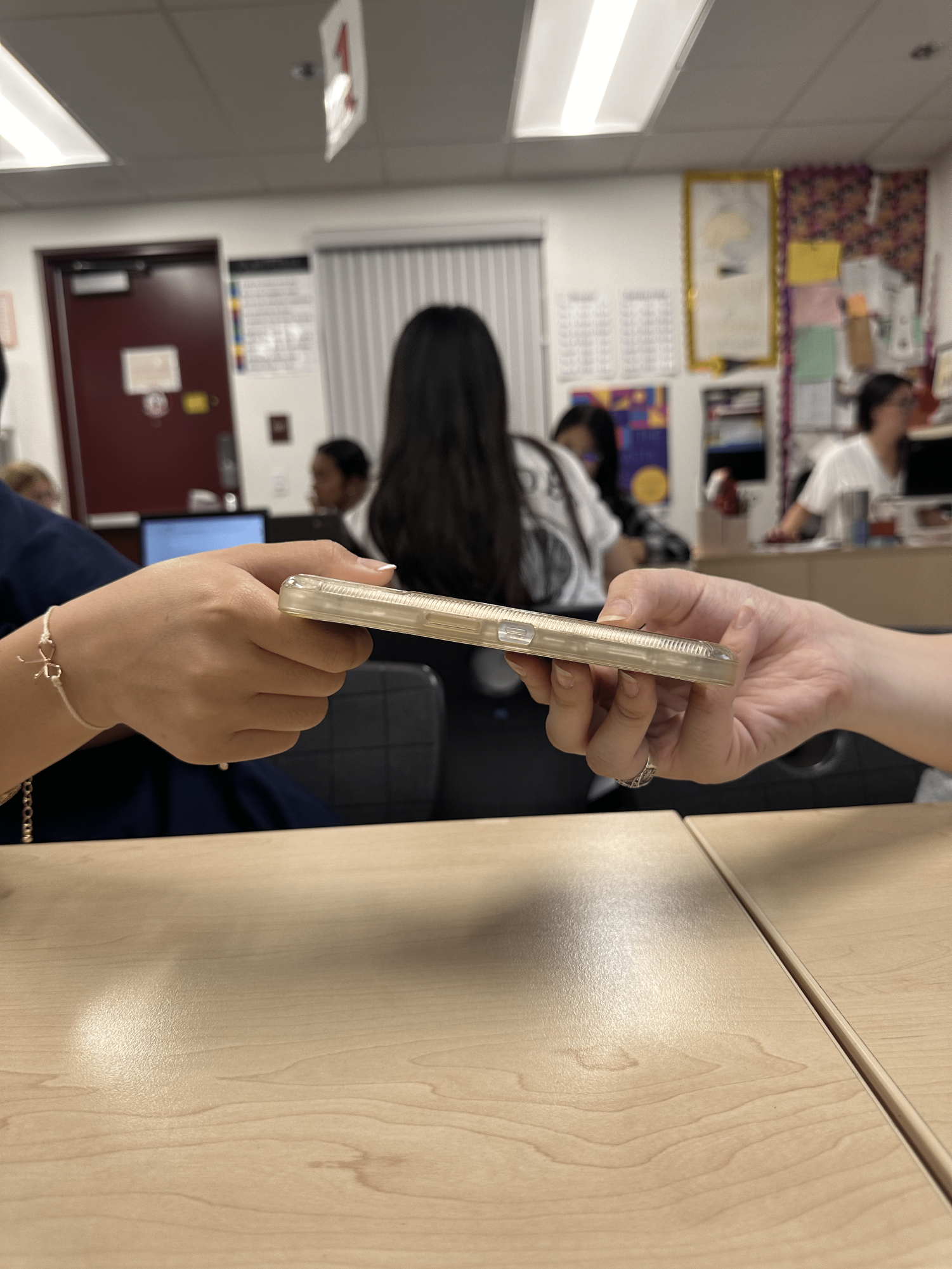 Students are expected to keep their phones out of sight and out of mind, either in pockets or backpacks. Those who get caught are given either verbal warnings or must give up their phones to teachers. Ayala, as well as other schools, seek to limit the phone usage risks. 