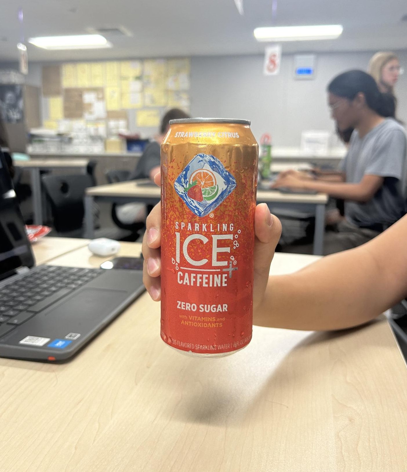 Drinks such as the ICE energy drinks are easily accessible to students and can be seen all over campus. "I don't really drink [energy drinks] in general, but if I do it's those little ICE energy drinks from the school vending machine," Kailyn Harris (10) said. 