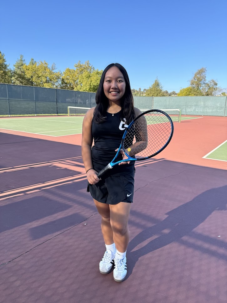 Aubrey Figueroa (9) stands ready to face her opponents. Though she is only a freshman, Figeuroa has displayed her leadership skills both on and off the court with the JV team.