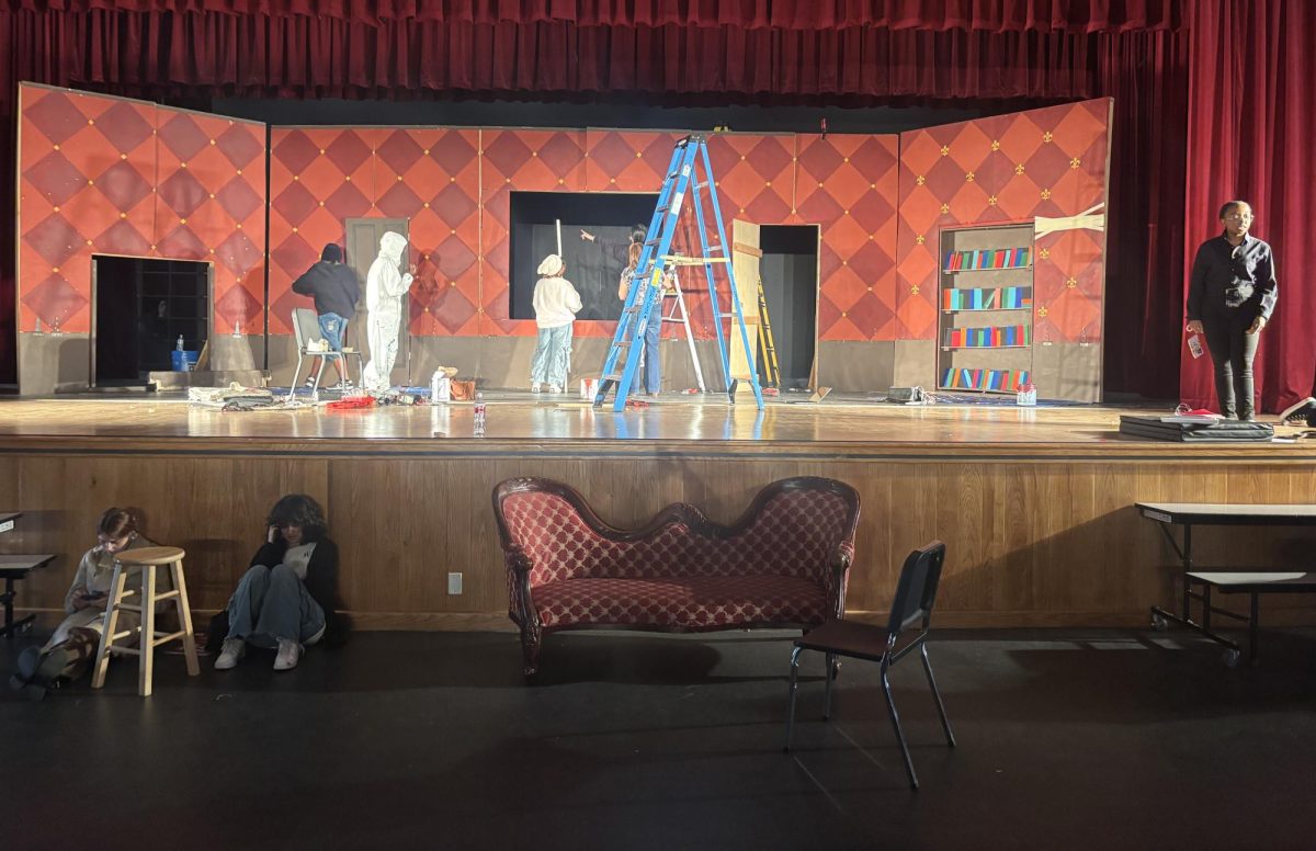 Theatre students still working hard on stagecraft on their dress rehearsal due to the recent administrative actions.