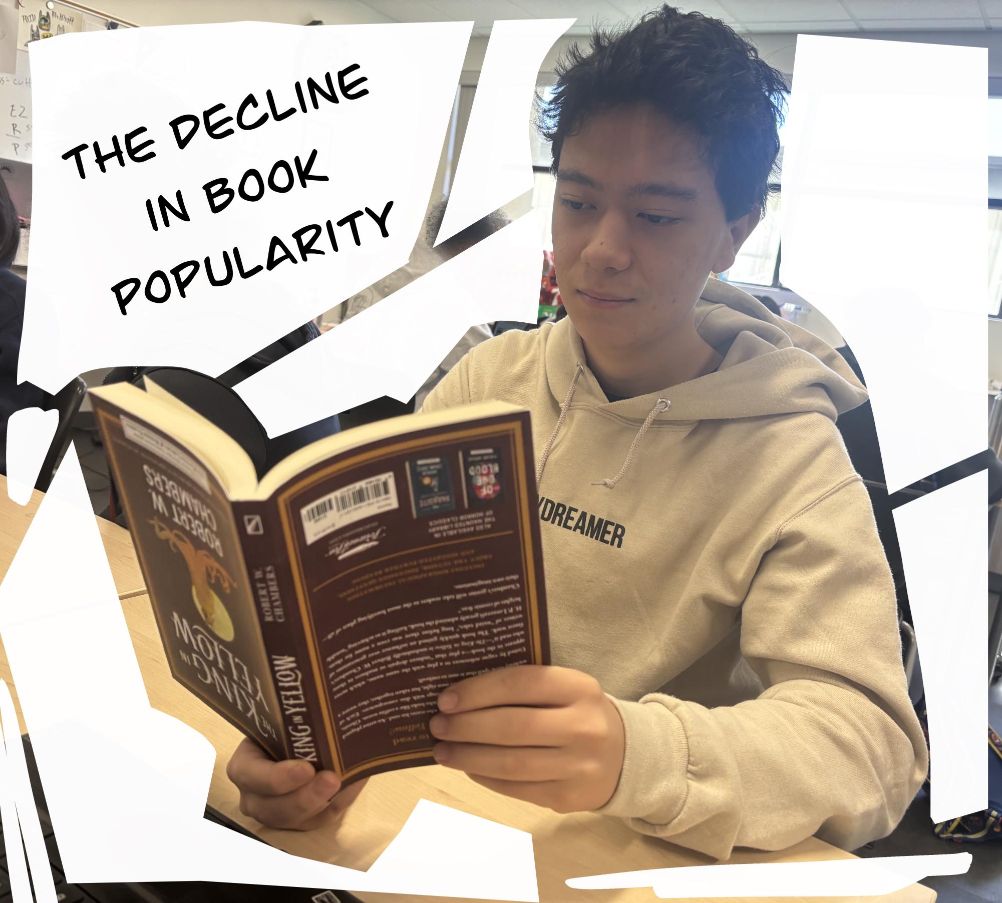 Austin Liu (12) reading "The King in Yellow," a difficult read known for it inspiring many authors in the horror genre such as H.P. Lovecraft.