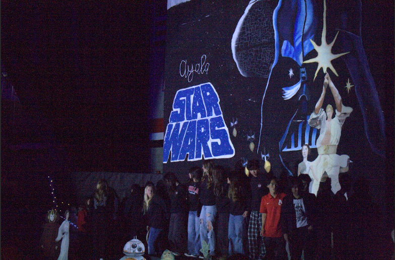 Students were recognized at the Star Wars rally. 