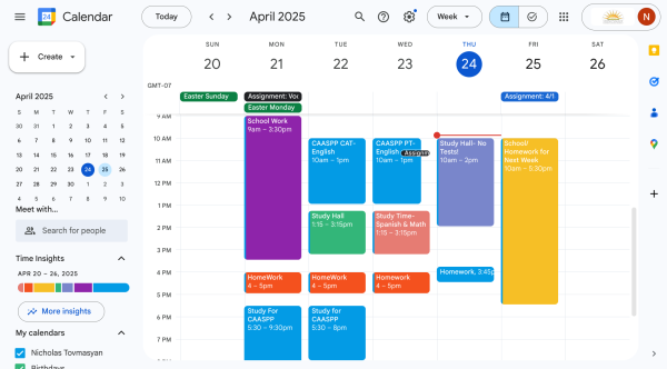 This can be the schedule for many students during the week of testing. Knowing how difficult the state tests may be, they prioritize studying to perform their very best. Most of the time there are study halls for students to complete any homework or other assignments so that their stress at home is minimal. 