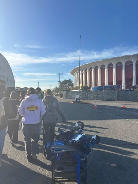Fans march to the box offices in order to secure closing night Billie Eilish tickets at the Kia Forum in Los Angeles.