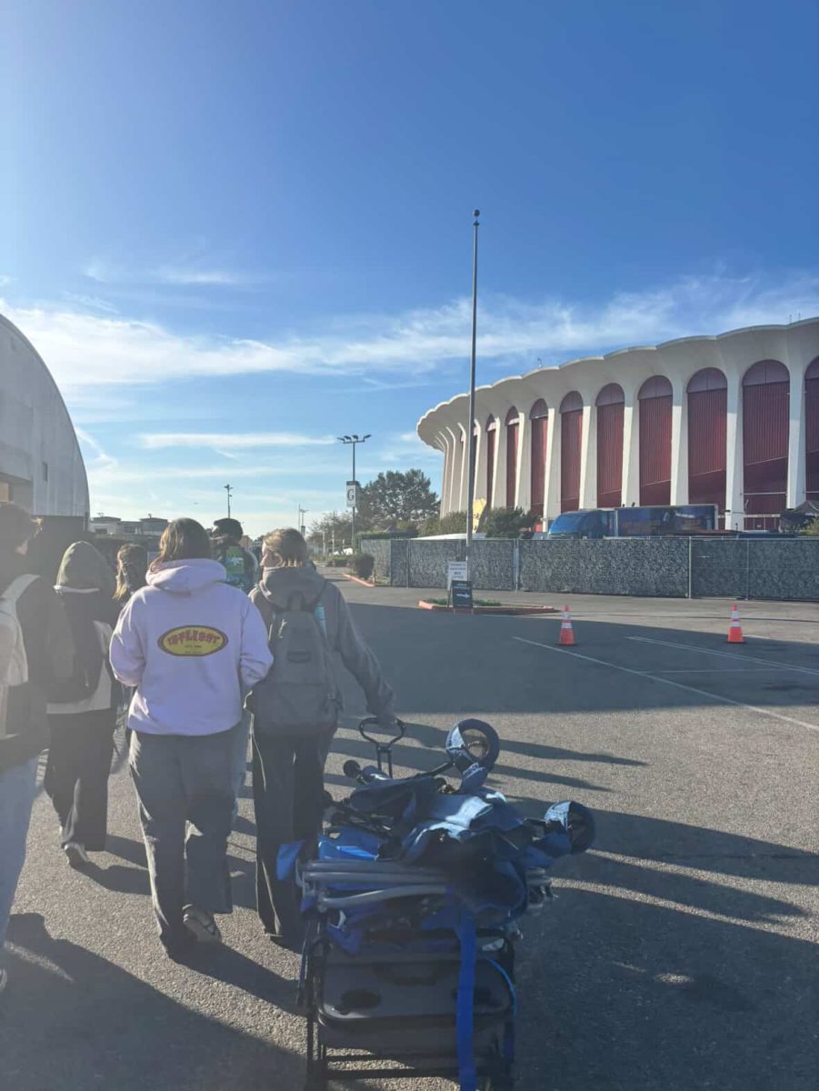 Fans march to the box offices in order to secure closing night Billie Eilish tickets at the Kia Forum in Los Angeles.