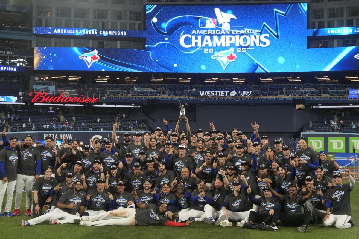 On October 20, the Toronto Blue Jays celebrate on the field after defeating the Seattle Mariners in game seven of the ALCS round for the 2025 MLB playoffs at Rogers Centre.