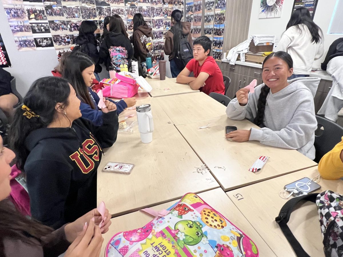 On October 13, four clubs including Key Club, Find Kind, Cancer Kids First, and Girls In Action hosted an event making ribbons for breast cancer awareness. Through the event, students were not only able to spread awareness about the illness but connect with dozens of other students. 