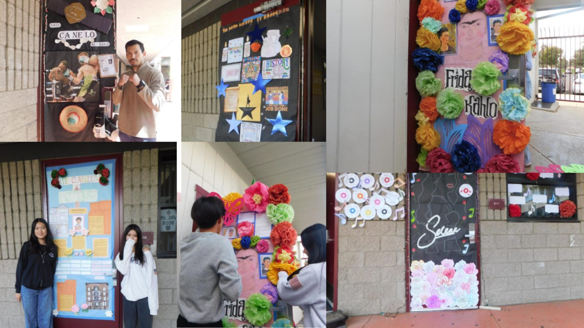 During the week of September 29, a competition was held across campus to create a door mural inspired by a selected Hispanic celebrity or figure. 