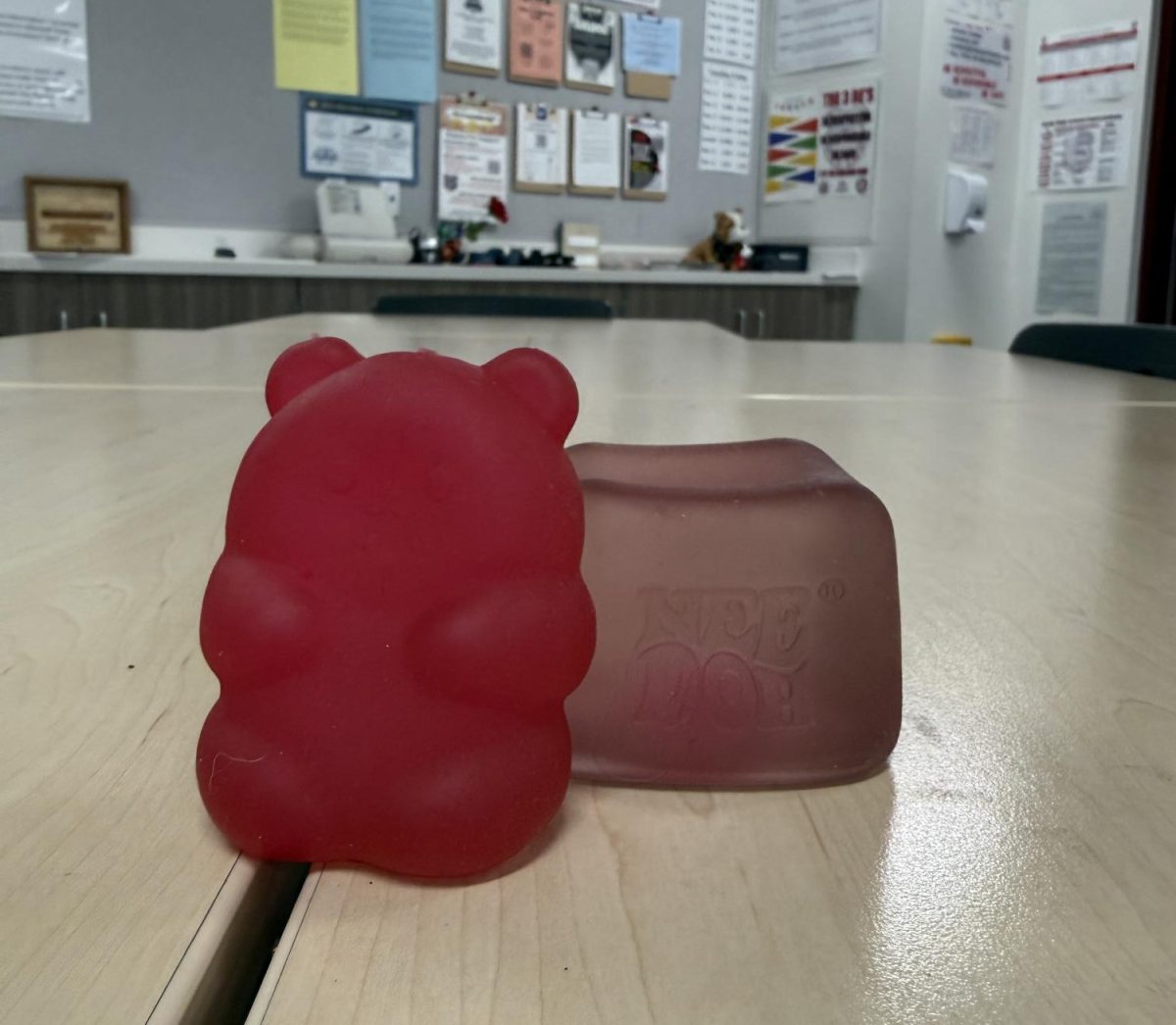 NeeDohs are the new big trend, these squishy toys seen around campus as high school students flood the stores to try to buy one.
